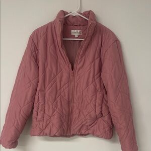 Impressions Pink Quilted Puffer Jacket